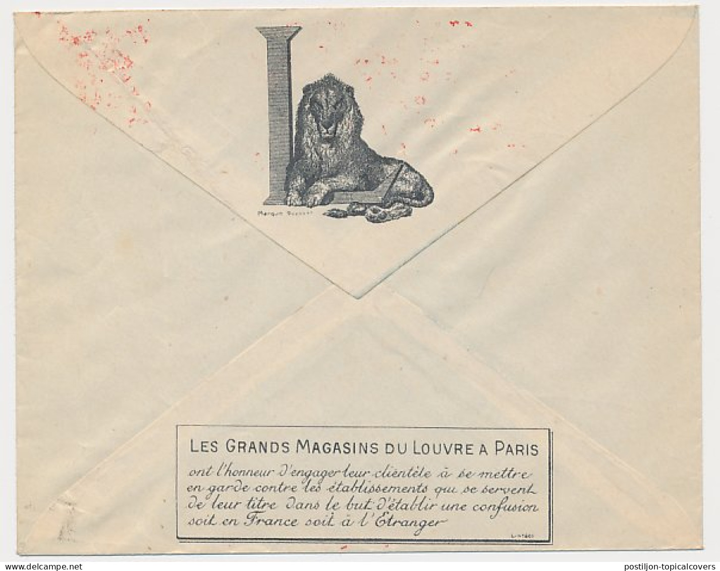 Illustrated Meter Cover France 1935 Lion - Department Stores Louvre - Toilets - Baths - Other & Unclassified