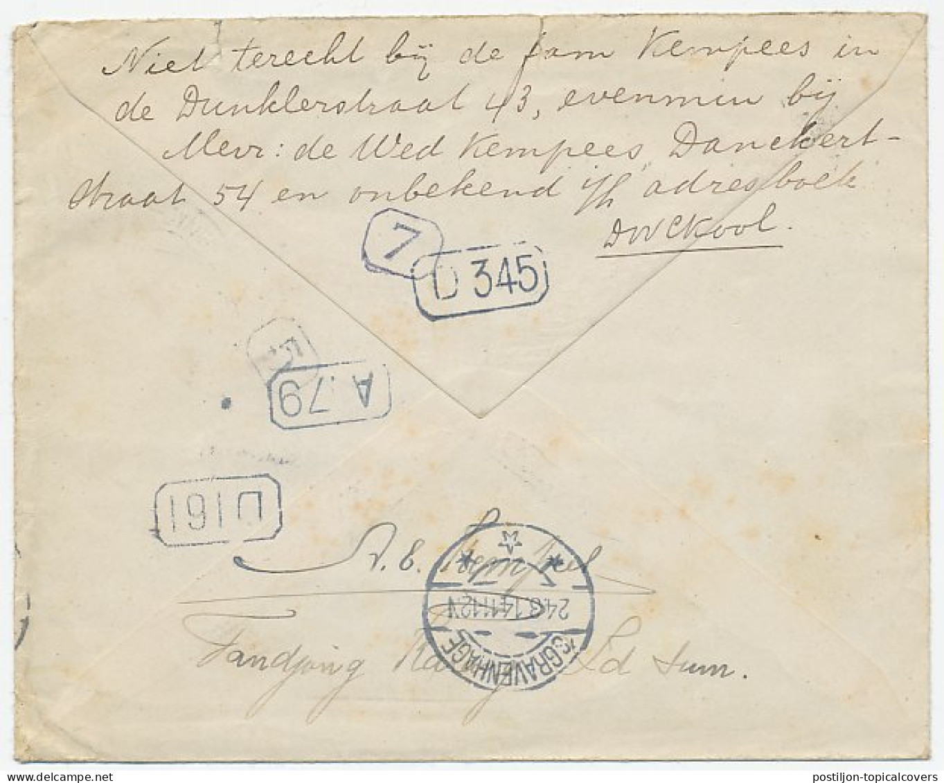 Ned. Indie - Den Haag 1914 - Zwerfpoststuk - Unclassified