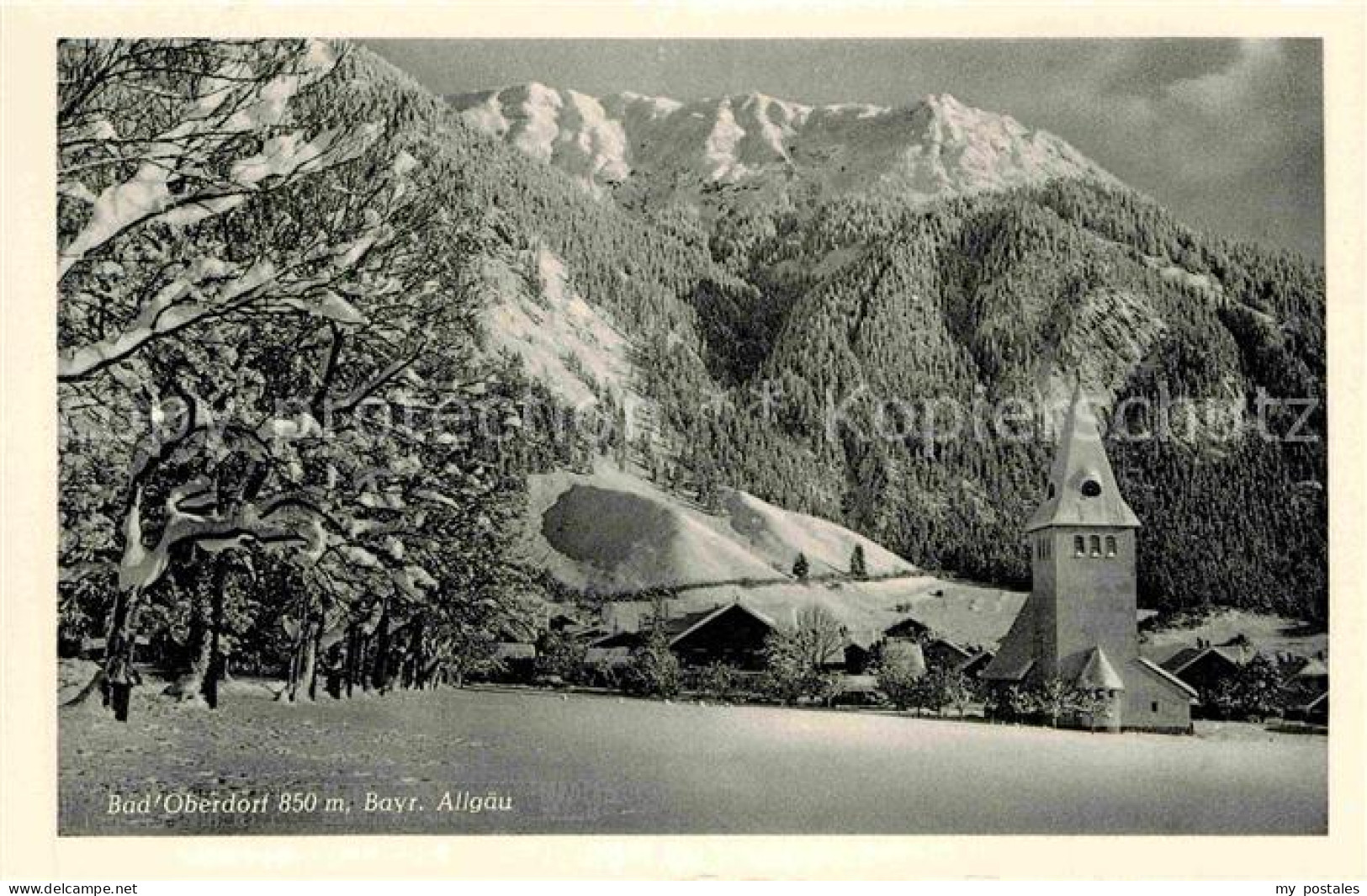 72842123 Bad Oberdorf Ortsansicht Mit Kirche Winterpanorama Allgaeuer Alpen Bad  - Hindelang