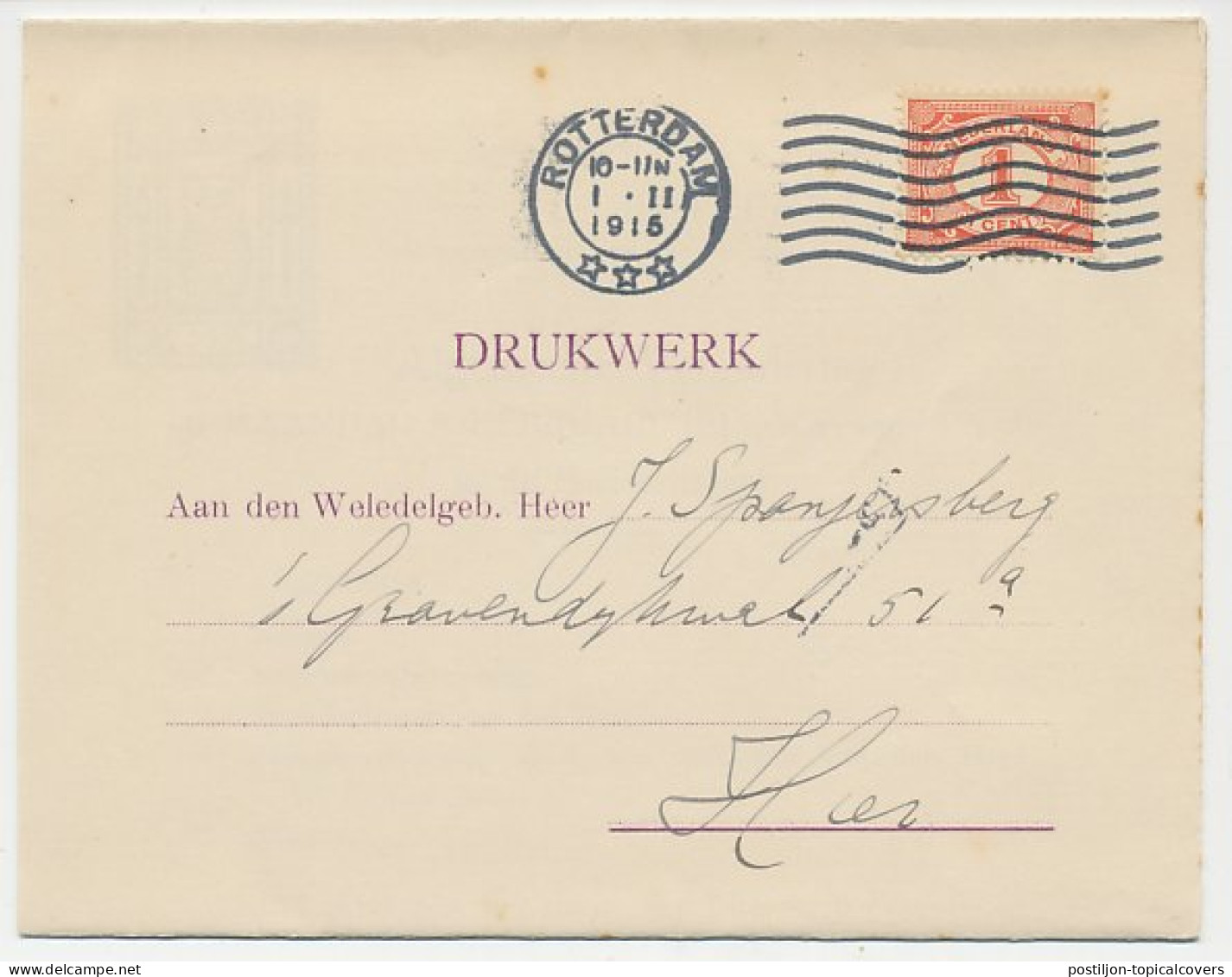 Drukwerk ( Zie Inhoud ) Rotterdam 1915 Studentenvereniging / Uil - Non Classificati