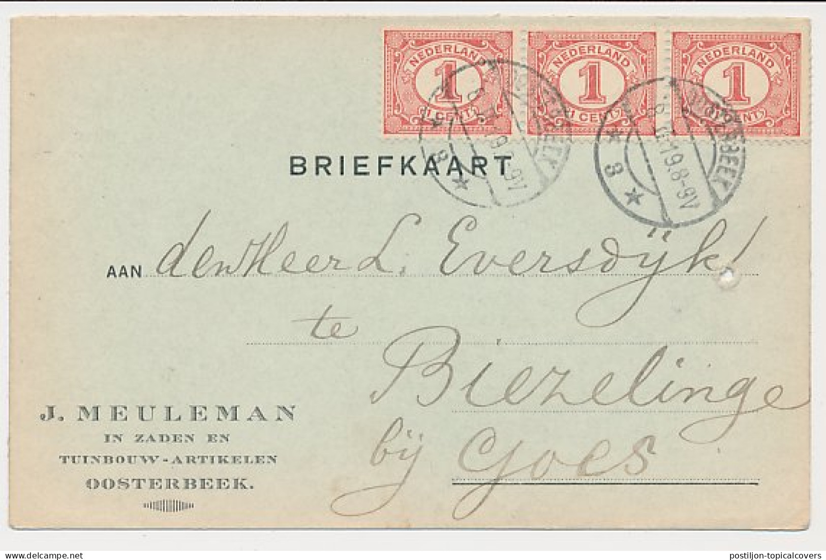 Firma Briefkaart Oosterbeek 1919 - Zaden - Tuinbouwartikelen - Unclassified