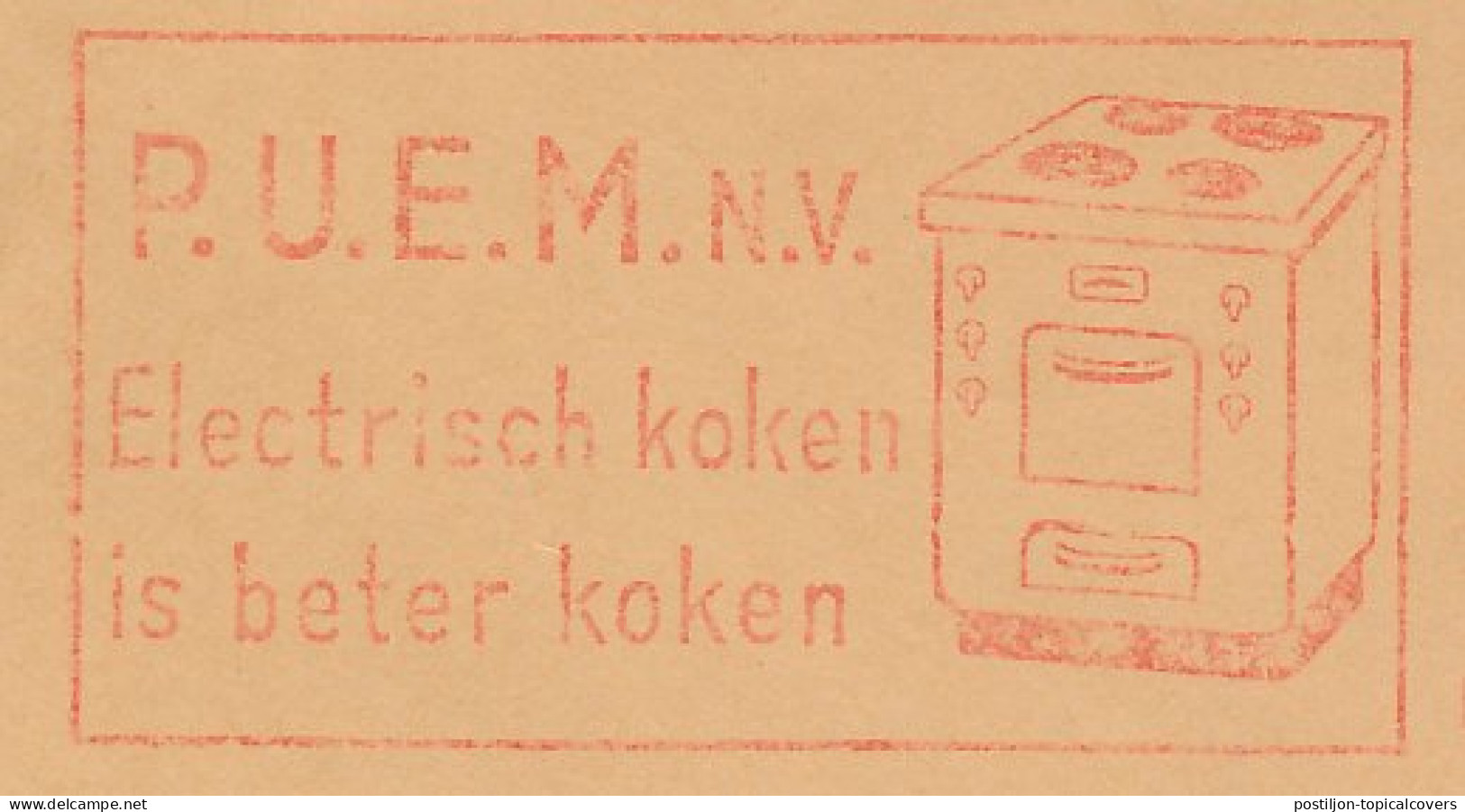 Meter Cover Netherlands 1965 Electric Stove - Utrecht - Unclassified