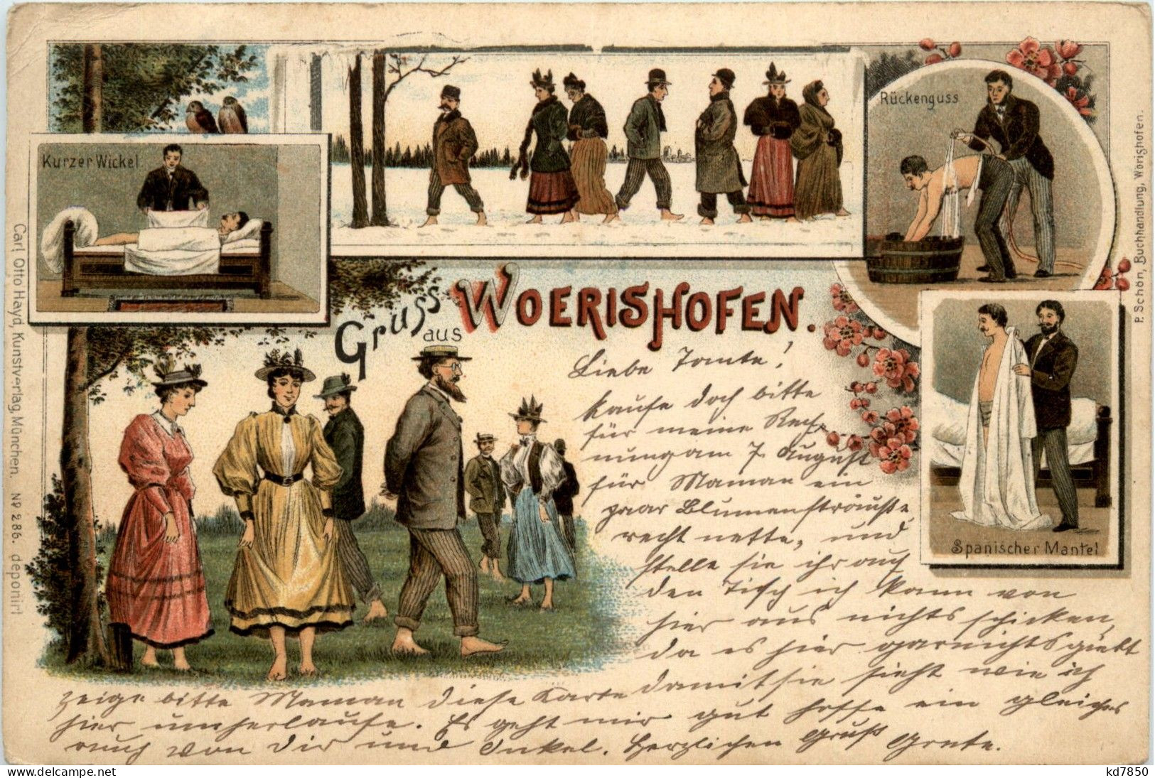 Gruss Aus Woerishofen - Litho 1895 - Bad Woerishofen