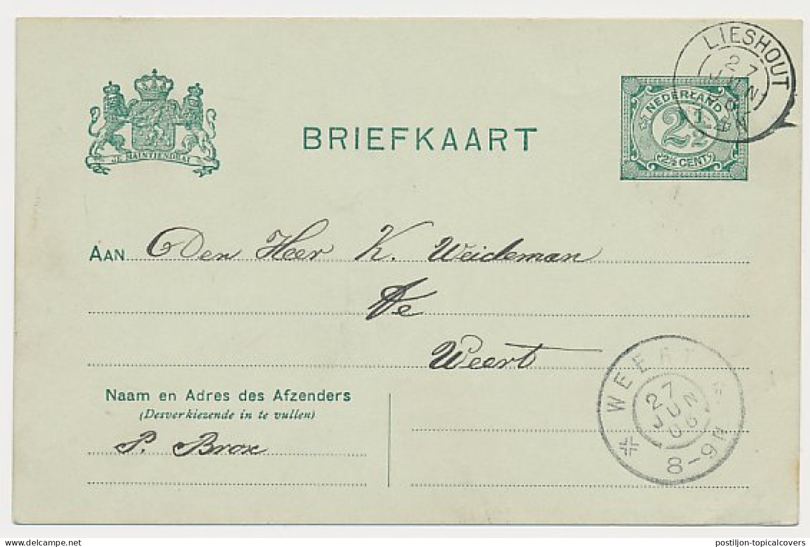 Kleinrondstempel Lieshout 1906 - Non Classificati