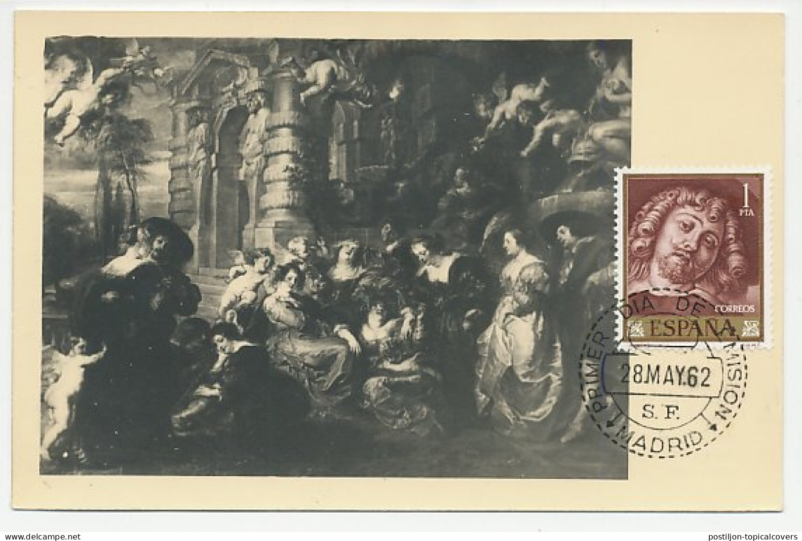 Maximum Card Spain 1962 Peter Paul Rubens - Self Portrait - The Garden Of Love - Other & Unclassified