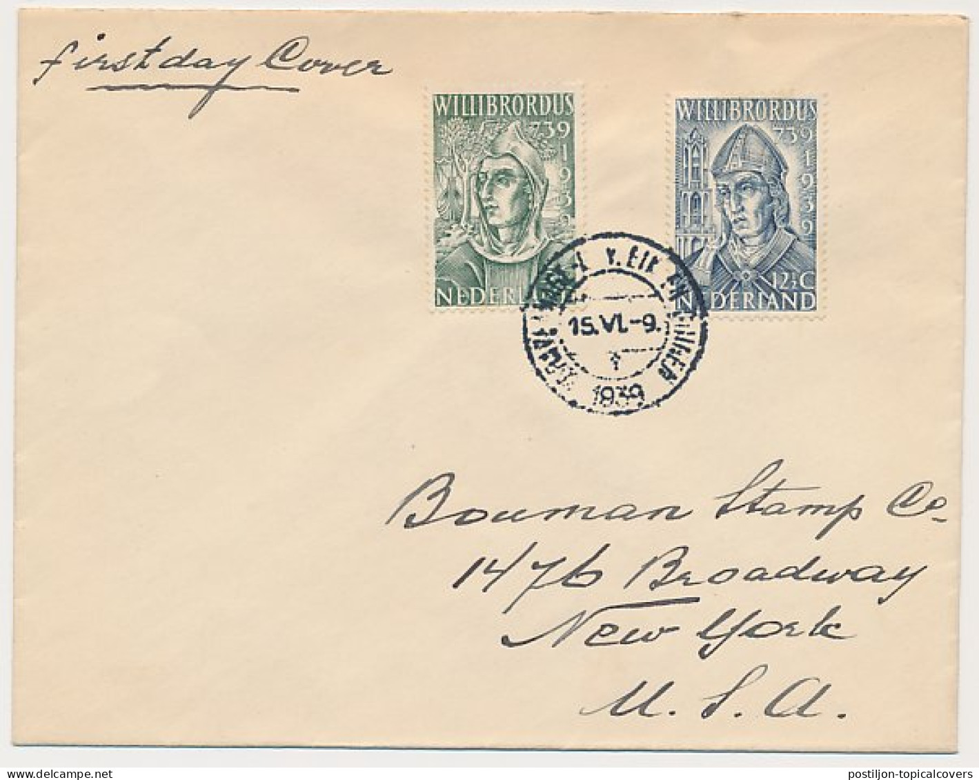 FDC / 1e Dag Em. Willibrordus 1939  - Unclassified