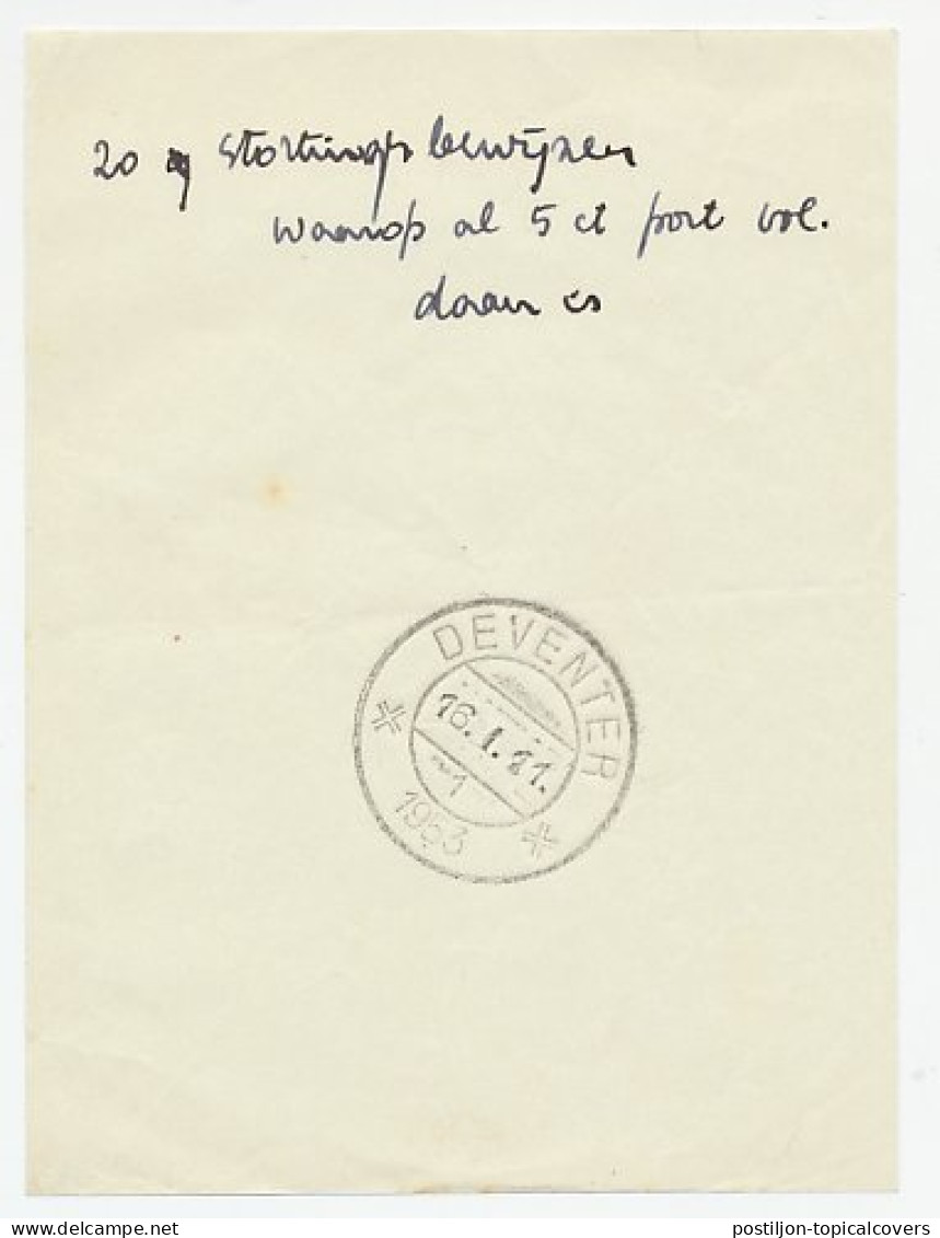 Deventer 1953 - Kasbewijs - Non Classificati