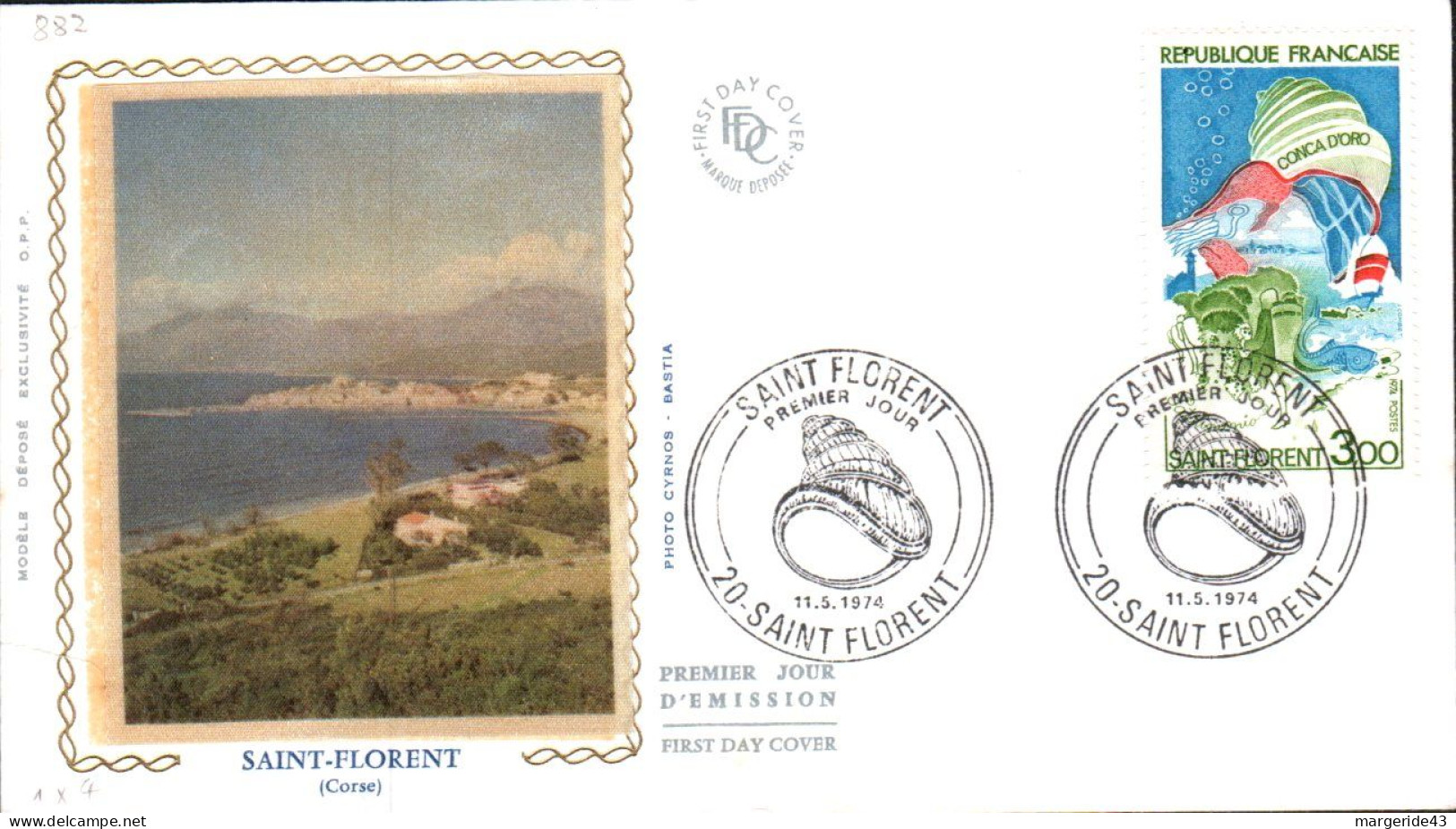 FDC 1974 GOLFE DE SAINT FLORENT CORSE - 1970-1979