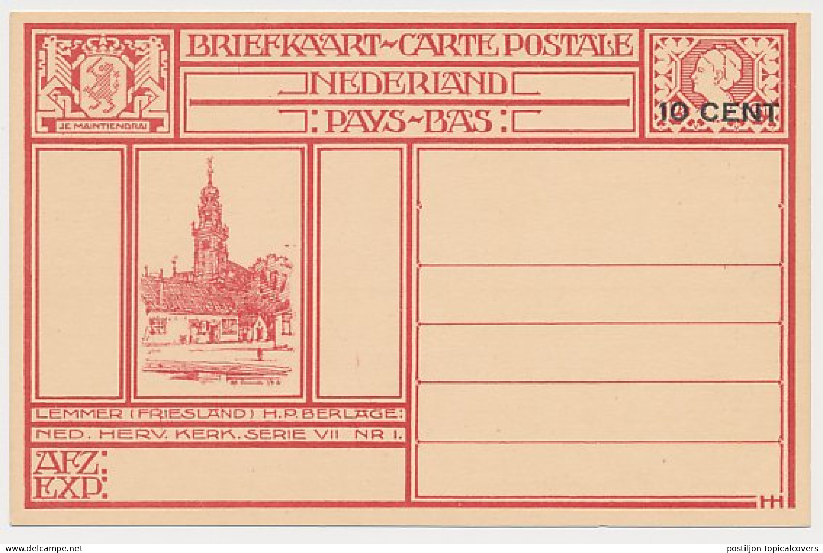 Briefkaart G. 214 L - Lemmer - Postwaardestukken