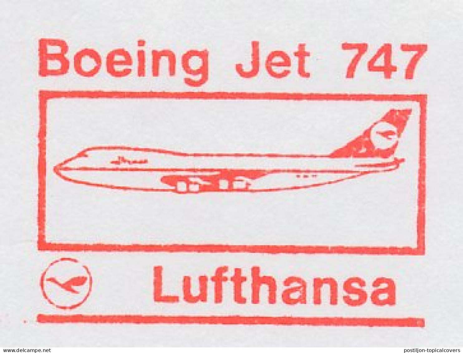 Meter Cut Netherlands 1990 Boeing Jet 747 - Lufthansa - Flugzeuge