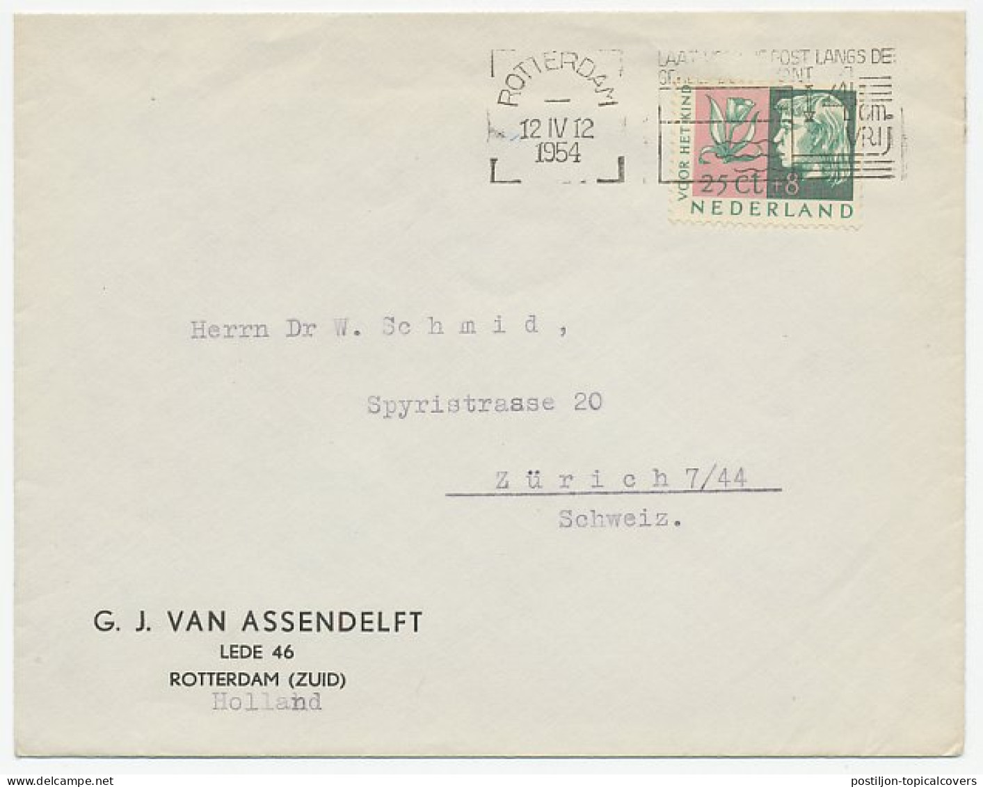Em. Kind 1953 Rotterdam - Zurich Zwitserland - Zonder Classificatie