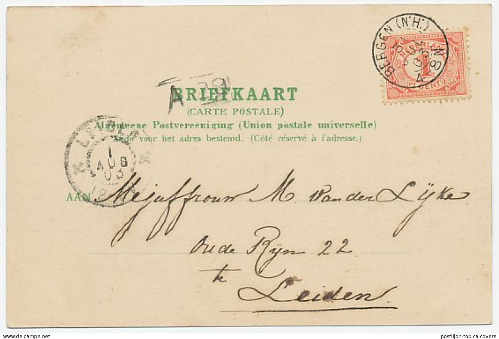 Kleinrondstempel Bergen ( N:H:) 1903 - Sin Clasificación