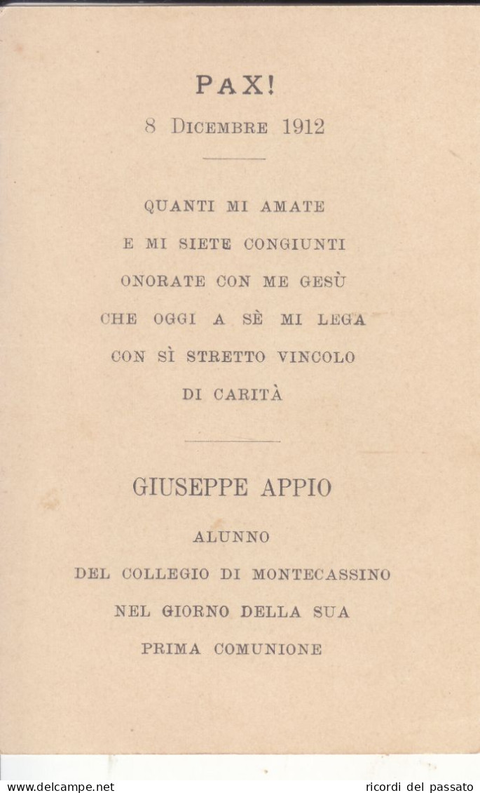 Santino Ricordo 1°comunione - 1912 - Devotieprenten
