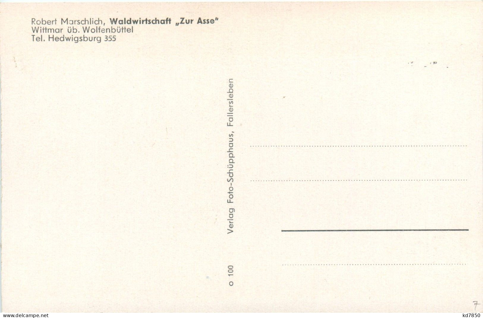 Wittmar über Wolfenbüttel - Waldwirtschaft Zur Asse - Wolfenbüttel