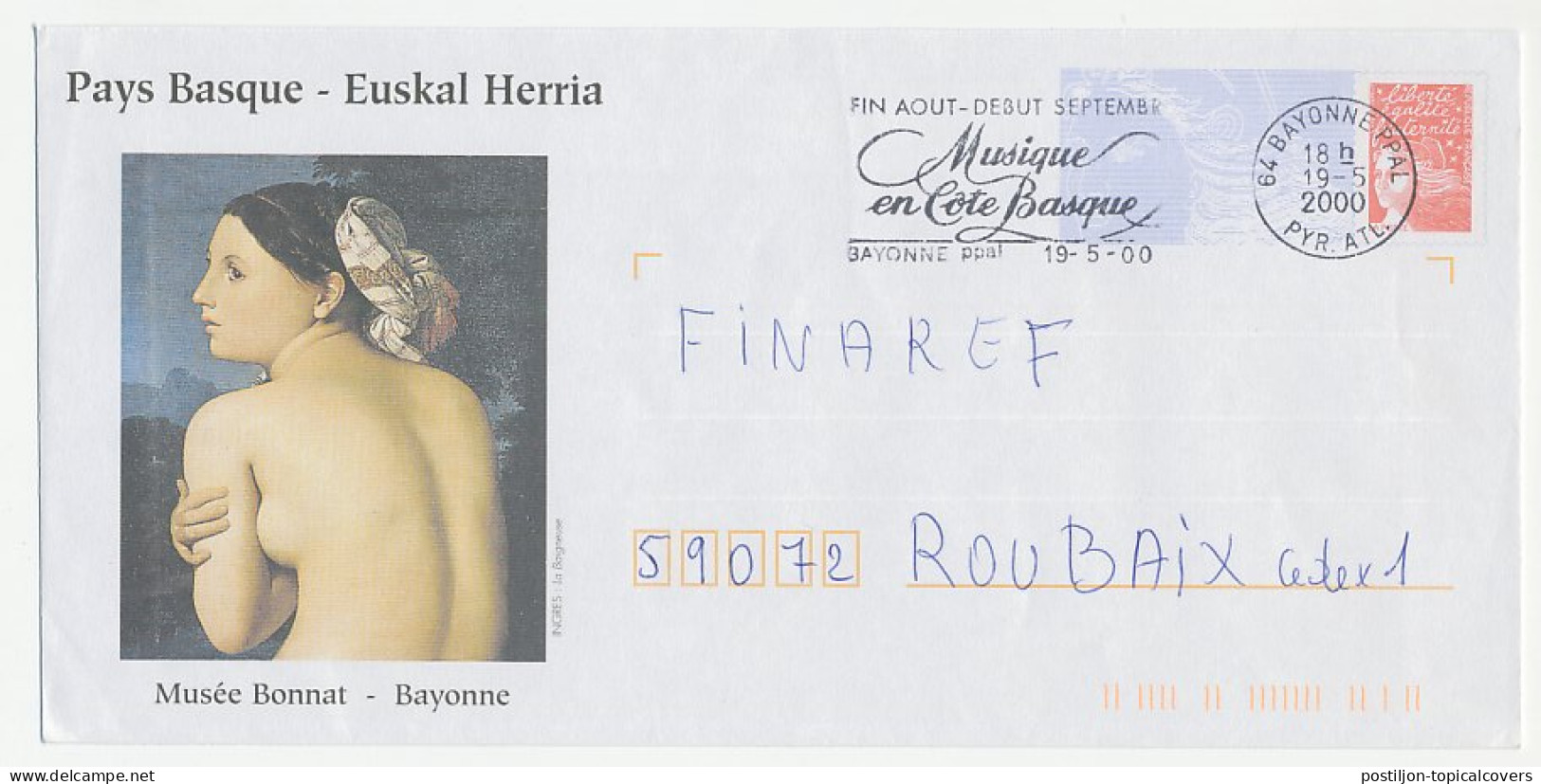 Postal Stationery / PAP France 2000 Ingres - The Bather - Otros & Sin Clasificación