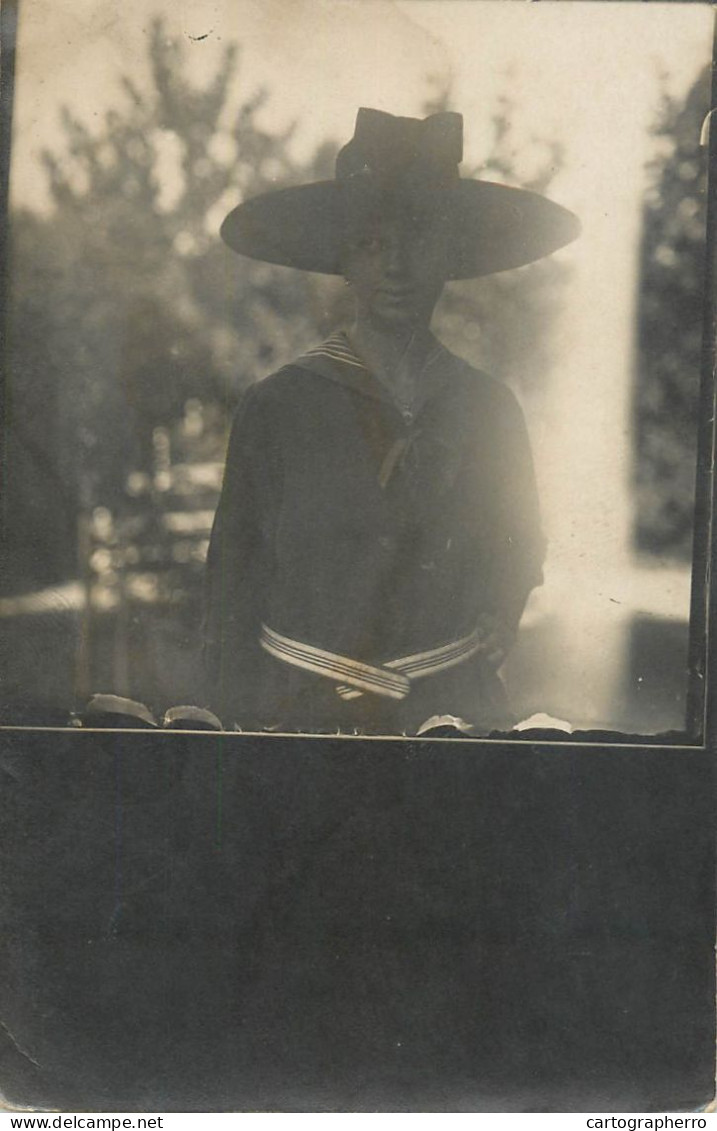 Souvenir Photo Postcard Elegant Woman Hat Oradea 1919 - Photographs