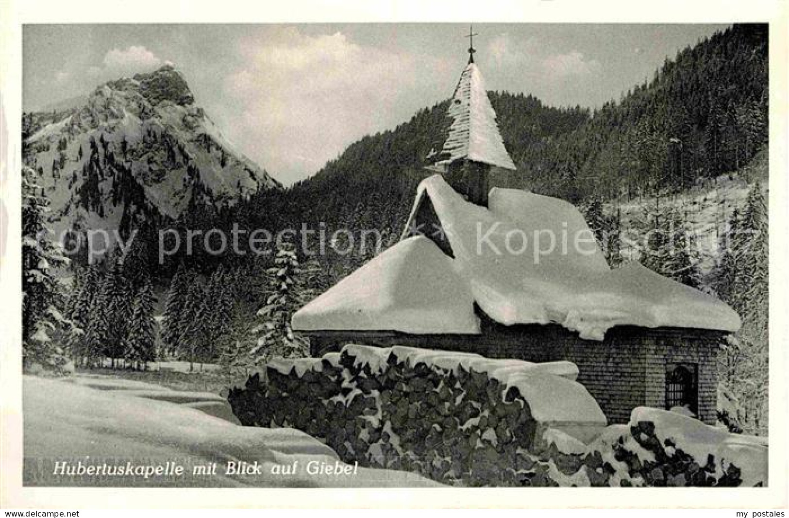 72841922 Hinterstein Bad Hindelang Hubertuskapelle Mit Blick Auf Giebel Winterpa - Hindelang