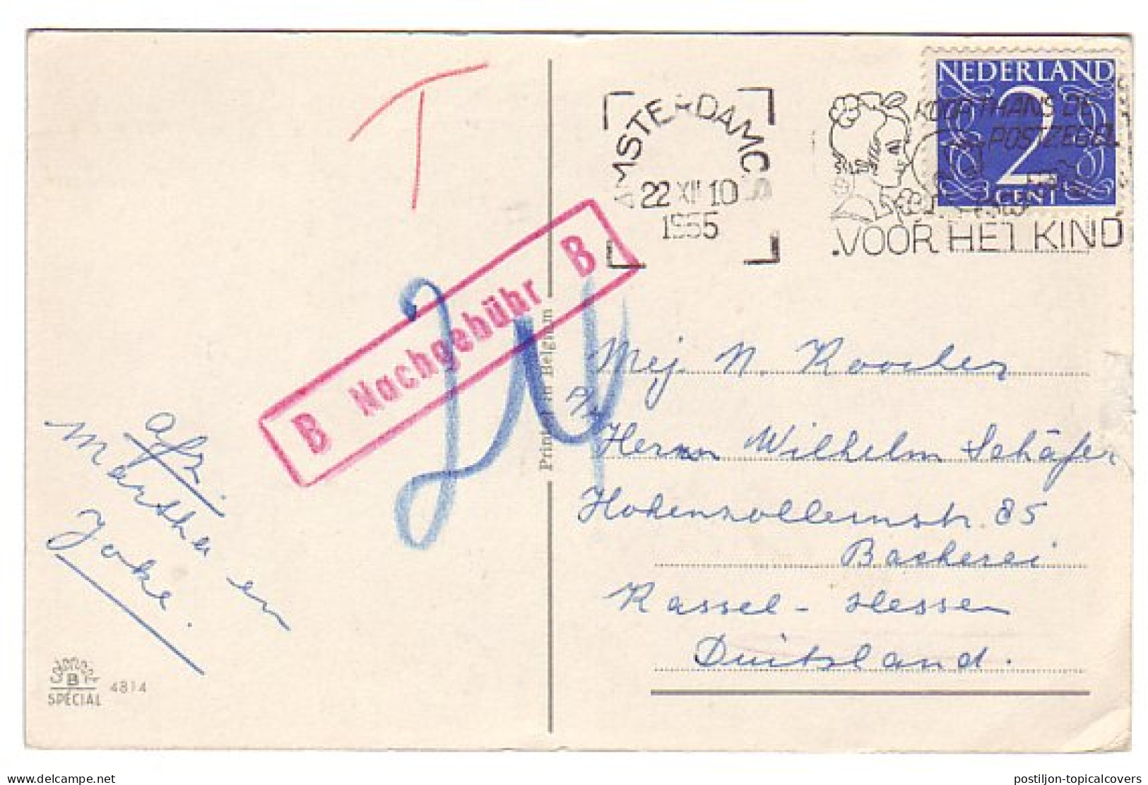 Em. Cijfer Amsterdam - Duitsland 1955 - Port / Nachgebuhr - Unclassified