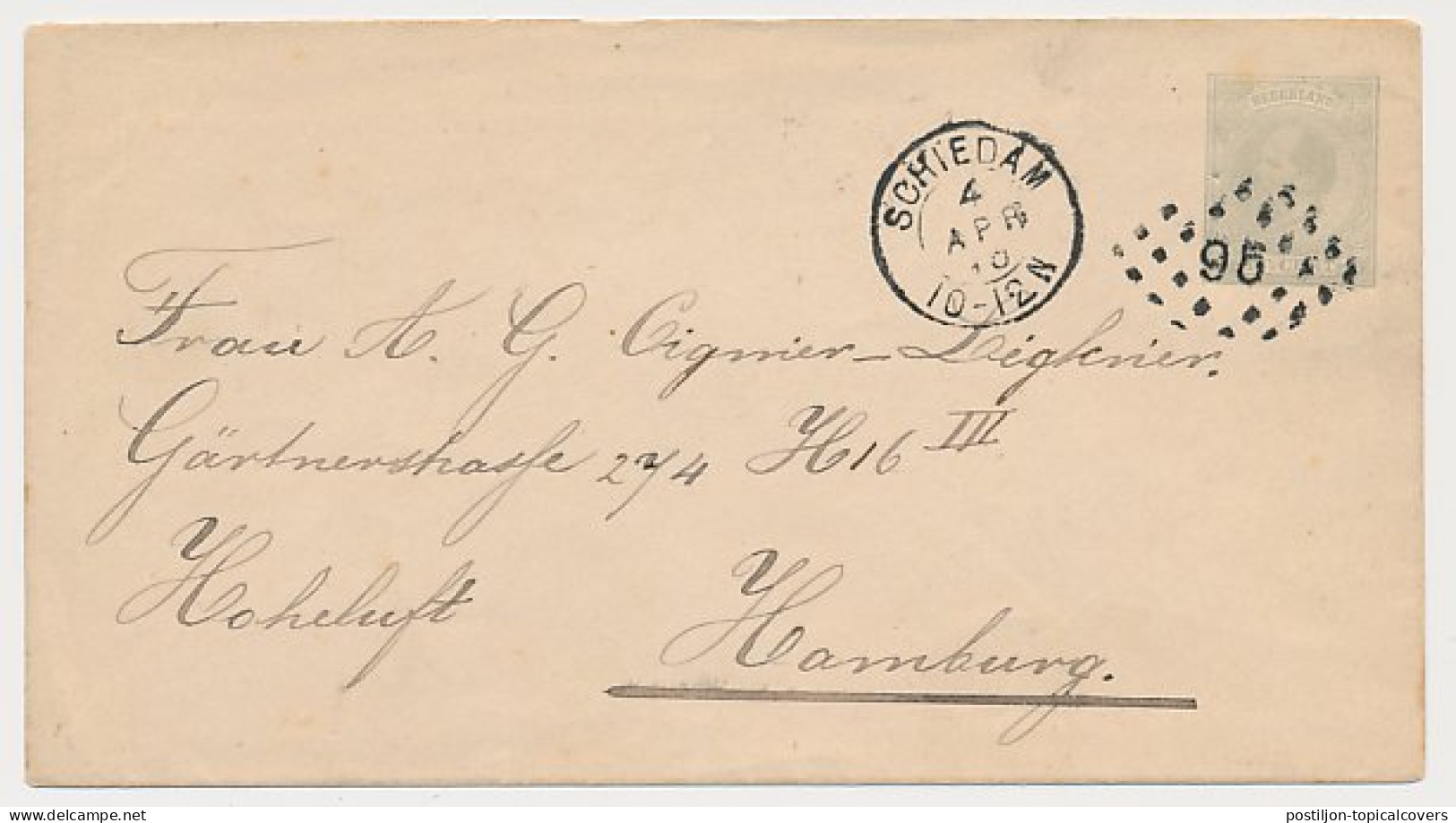 Envelop G. 2 Schiedam - Duitsland 1893 - Ganzsachen