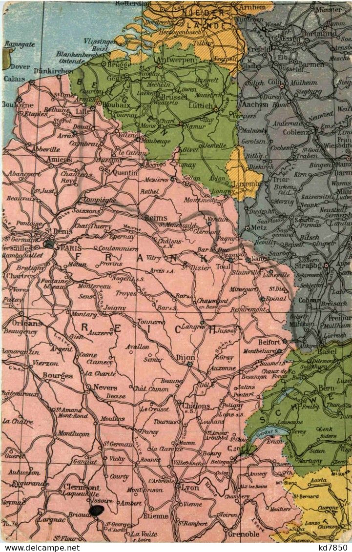 Westlicher Kriegsschauplatz - Map - Weltkrieg 1914-18