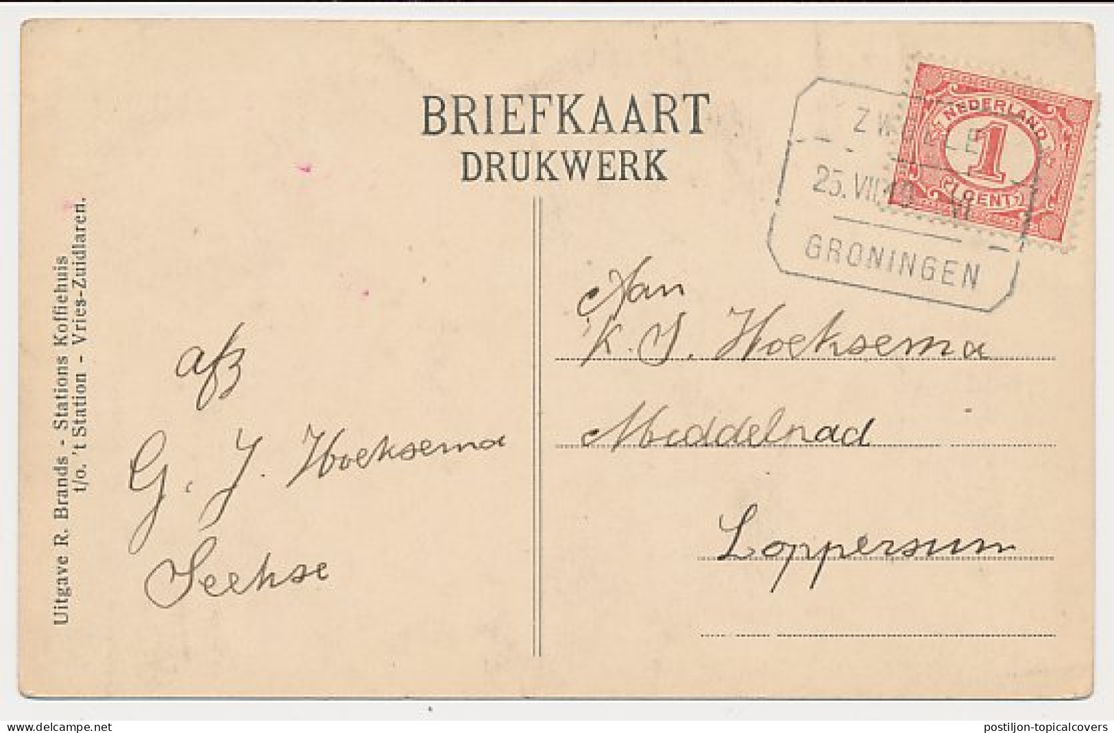 Treinblokstempel : Zwolle - Groningen VI 1919 - Non Classificati