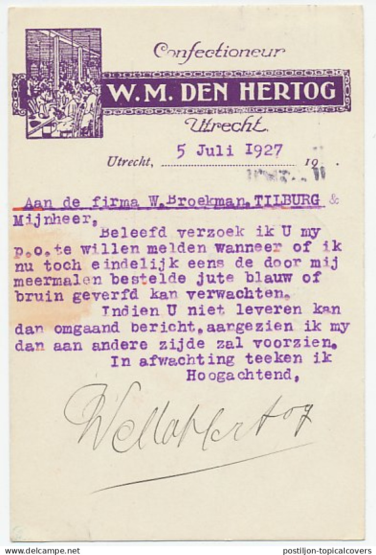 Firma Briefkaart Utrecht 1927 - Confectie / Kleding - Non Classés