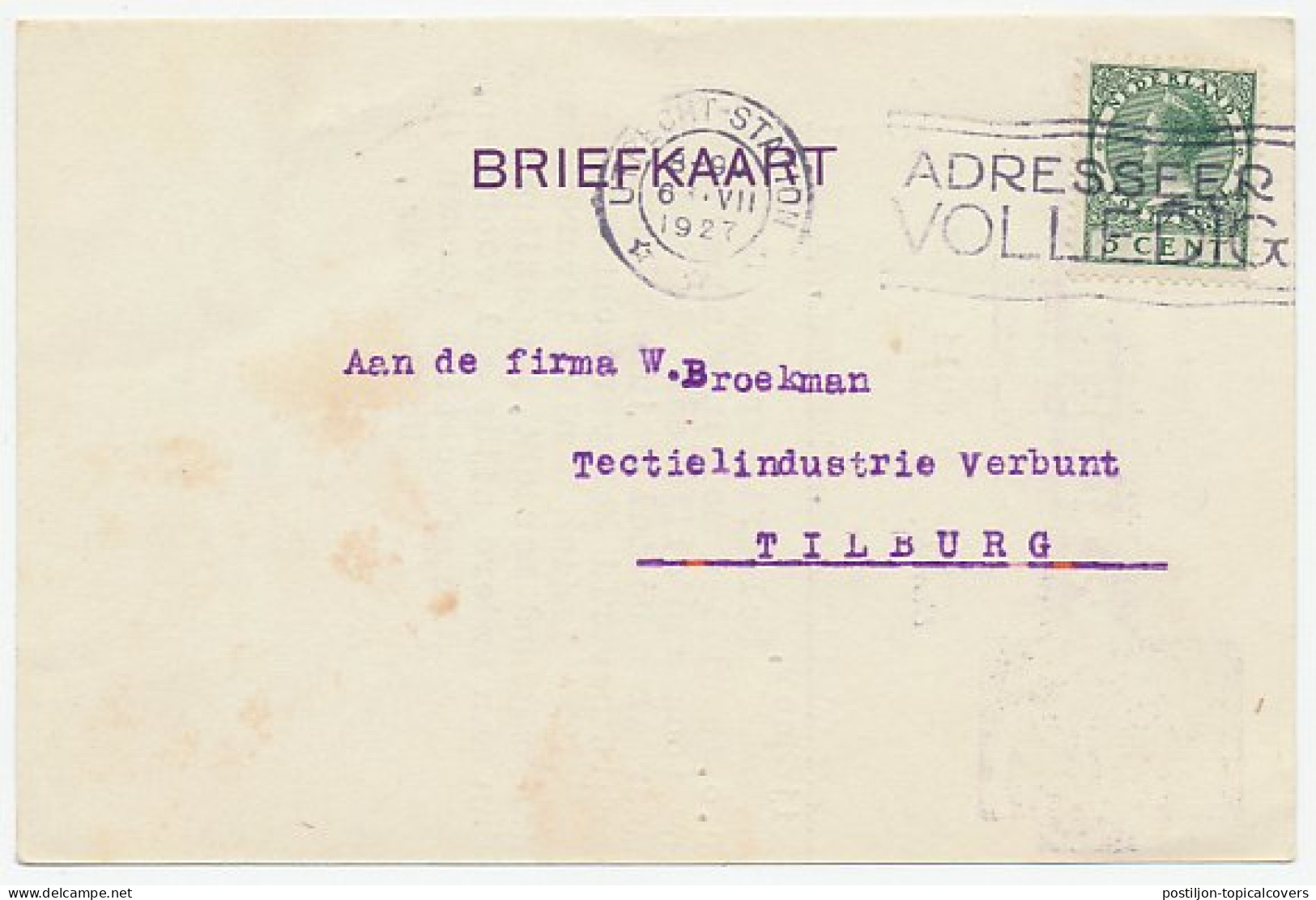 Firma Briefkaart Utrecht 1927 - Confectie / Kleding - Unclassified