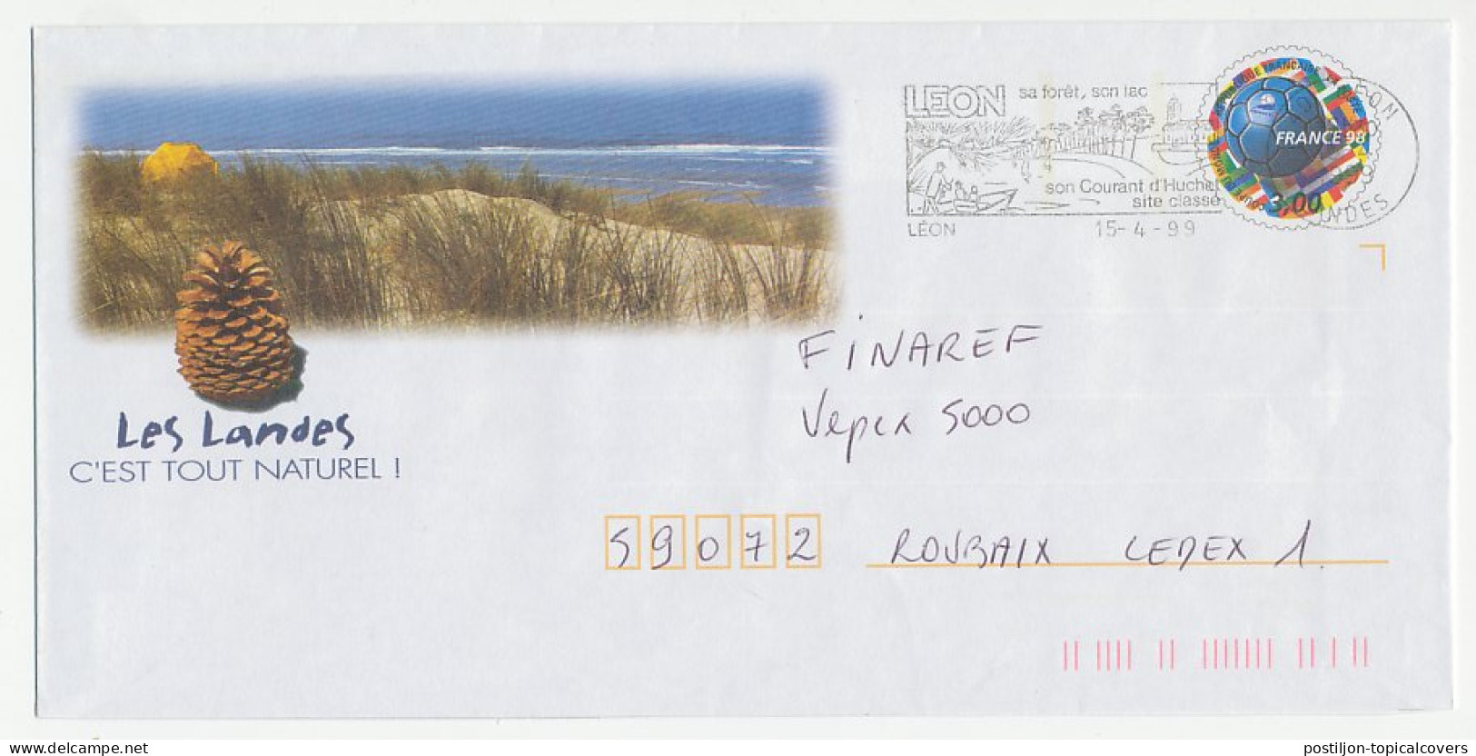 Postal Stationery / PAP France 1999 Pinecone - Dunes - Beach - Alberi