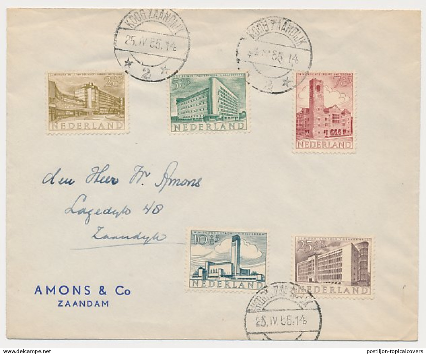 Koog Zaandijk FDC / 1e Dag Em. Zomer 1955  - Unclassified