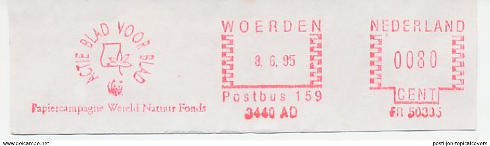 Meter Cut Netherlands 1995 ( FR 50395 ) Panda Bear - Action, Leaf By Leaf - Otros & Sin Clasificación