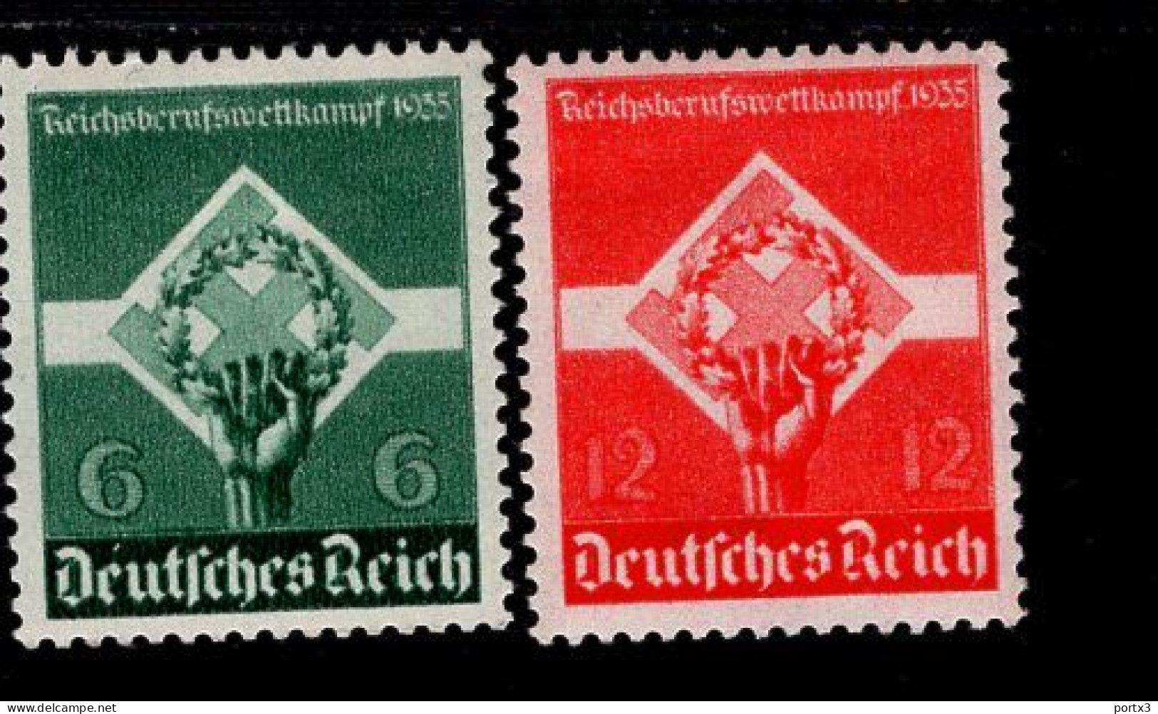Deutsches Reich 571 - 572  Reichsberufswettkampf MLH Falz * Mint - Neufs
