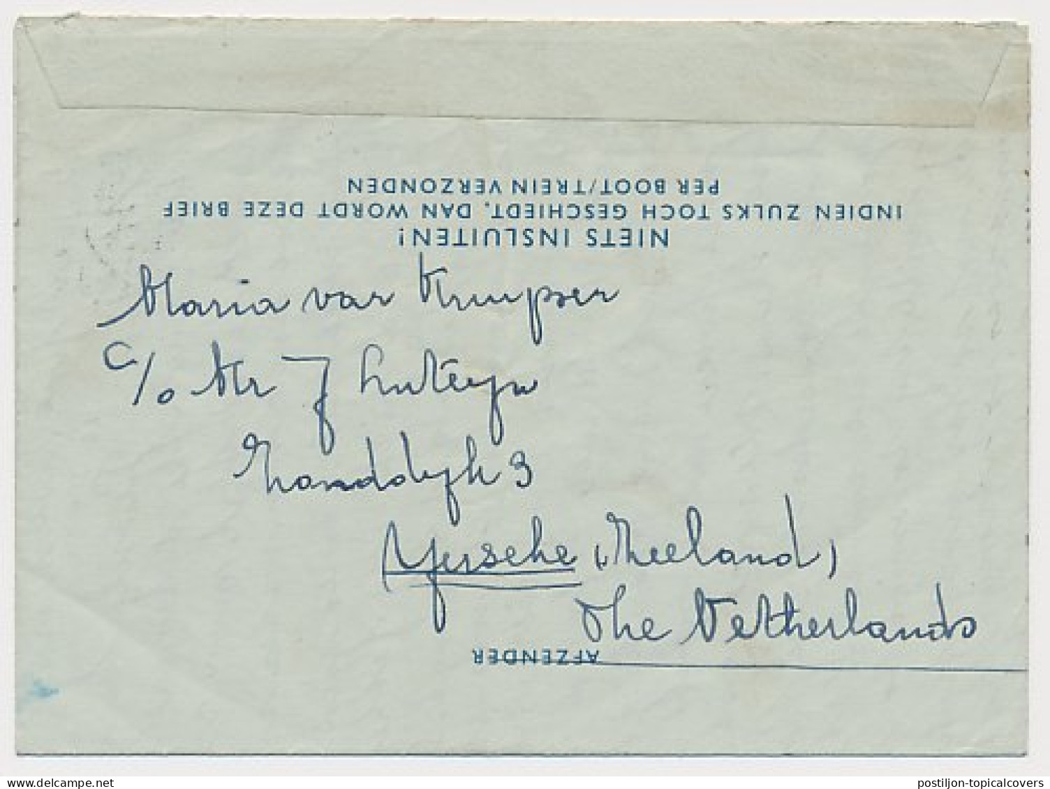 Luchtpostblad G. Yerseke - Washington USA 1953 - Postal Stationery