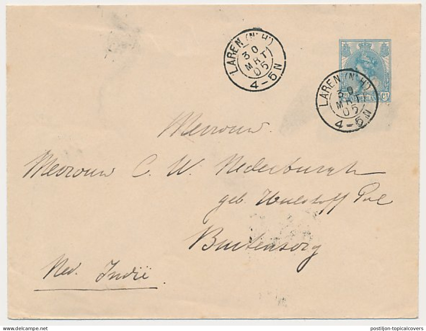 Kleinrondstempel Laren (N:H:) 1905 - Sin Clasificación