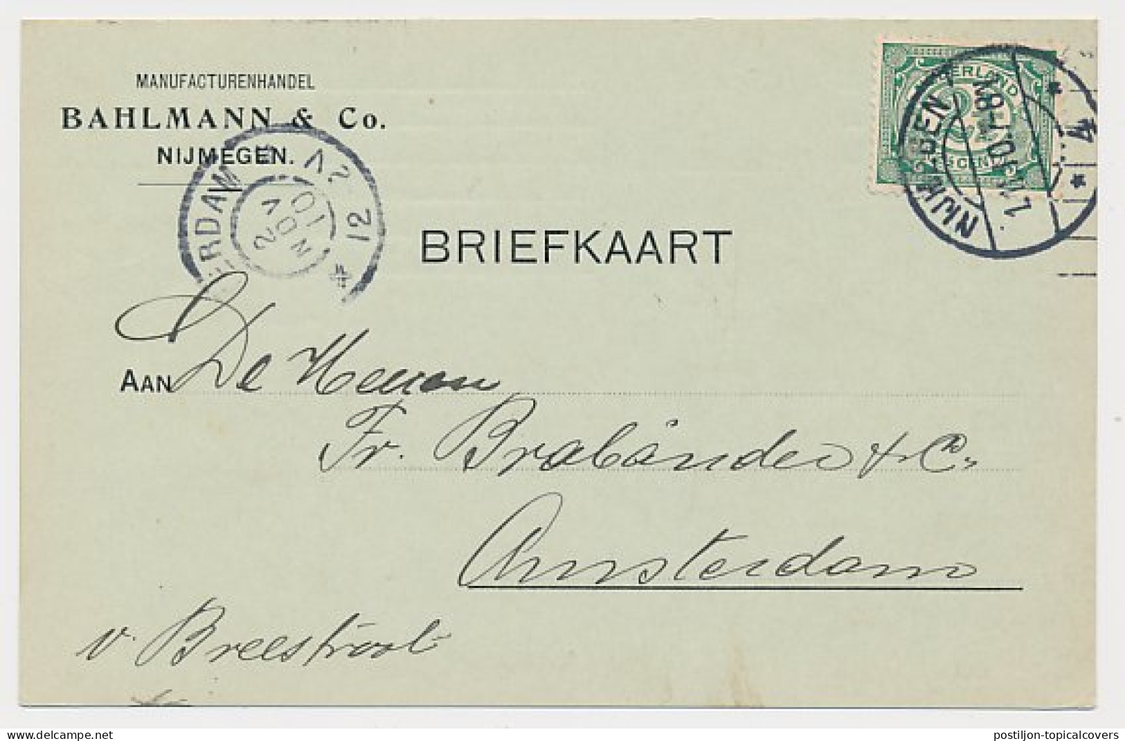 Firma Briefkaart Nijmegen 1910 - Manufacturenhandel - Unclassified