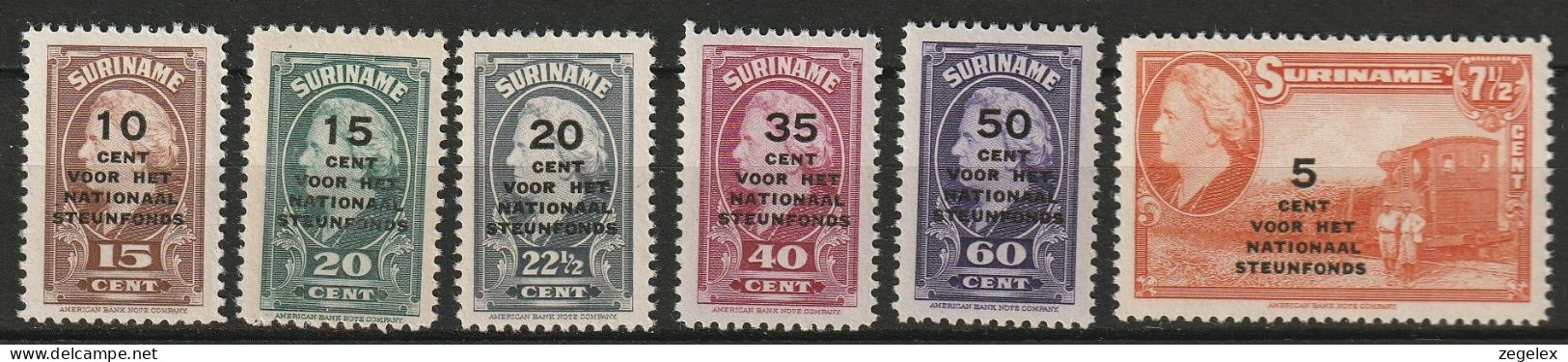 Suriname 1945 Steunfonds NVPH 214-219 MNH ** Postfris - Suriname ... - 1975