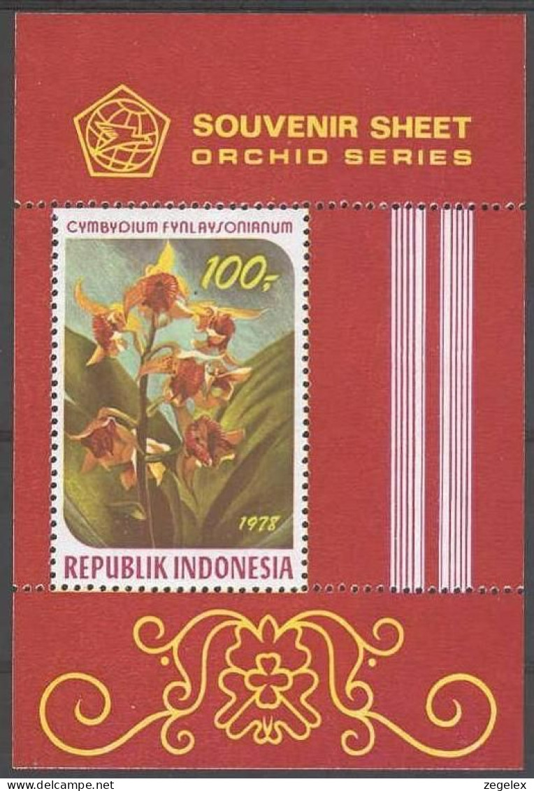 Indonesia 1978 Flora, Bloemen, Orchids, Flowers Blokje, Block, ZBL Blok 34 MNH**  - Indonesia