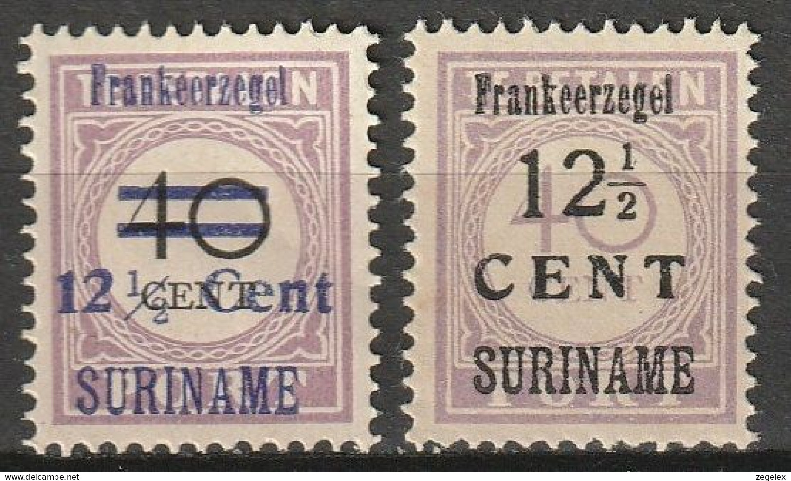 Suriname 1926 Hulpuitgiften NVPH 116-117. 116= No Gum, 117= MNH** - Suriname ... - 1975