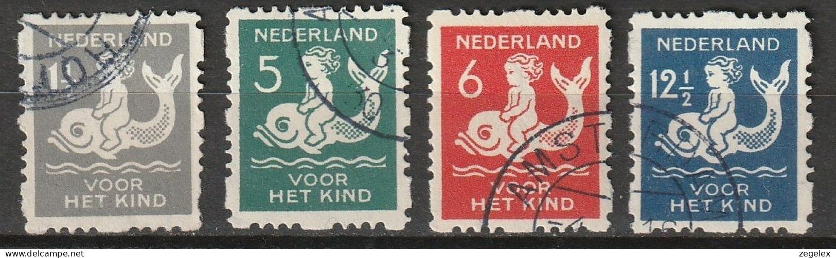 1929 Kinderzegels Roltanding NVPH R82-R85 Gestempeld. - Postzegelboekjes En Roltandingzegels