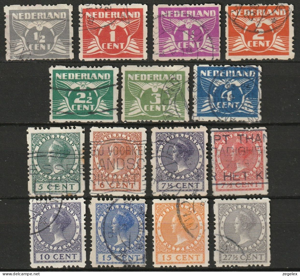 1928 Vierzijdige Roltandingen (15 Stuks) R33/R43 + R45, R48, R49 En R52 - Carnets Et Roulettes