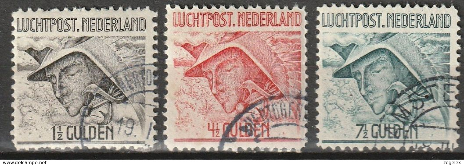 1929 Luchtpost NVPH LP6-8 Gestempeld, Cancelled - Posta Aerea