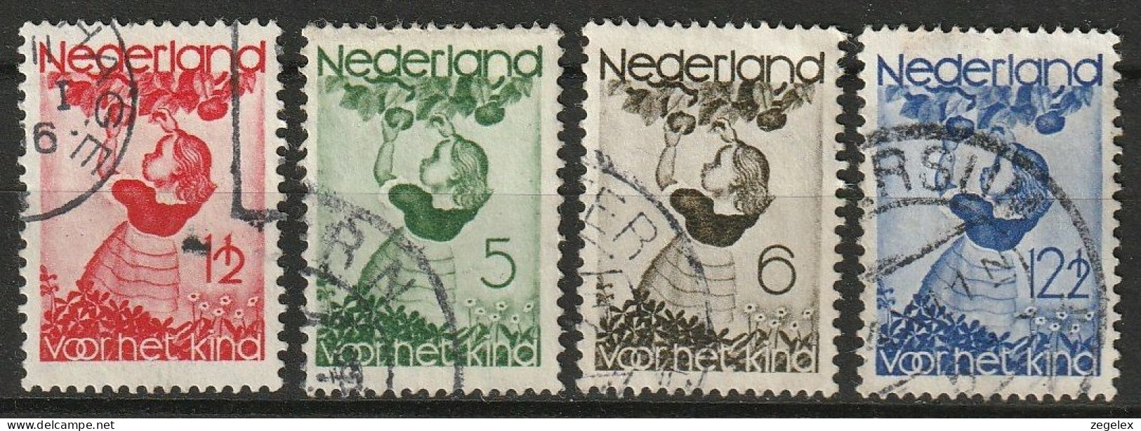 1935 Kind NVPH 279-282, Mi. 287-290, Yt. 278-281  Cancelled/gestempeld - Gebruikt