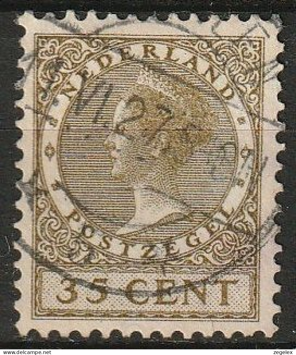 1928 Wilhelmina 35 Ct NVPH 195 Watermerk -   Cancelled/gestempeld - Oblitérés