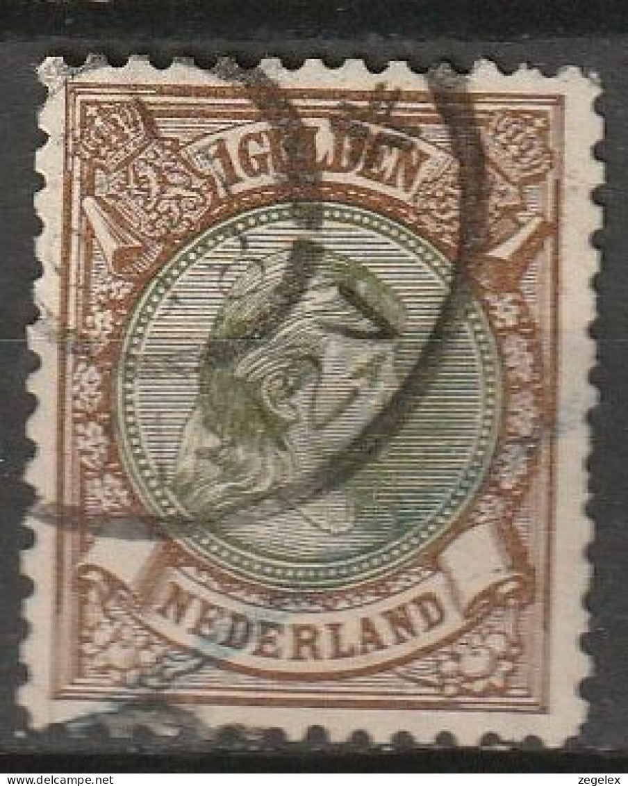 1893-1896 Wilhelmina Hangend Haar 1 Gld.  NVPH 46  - Gebruikt