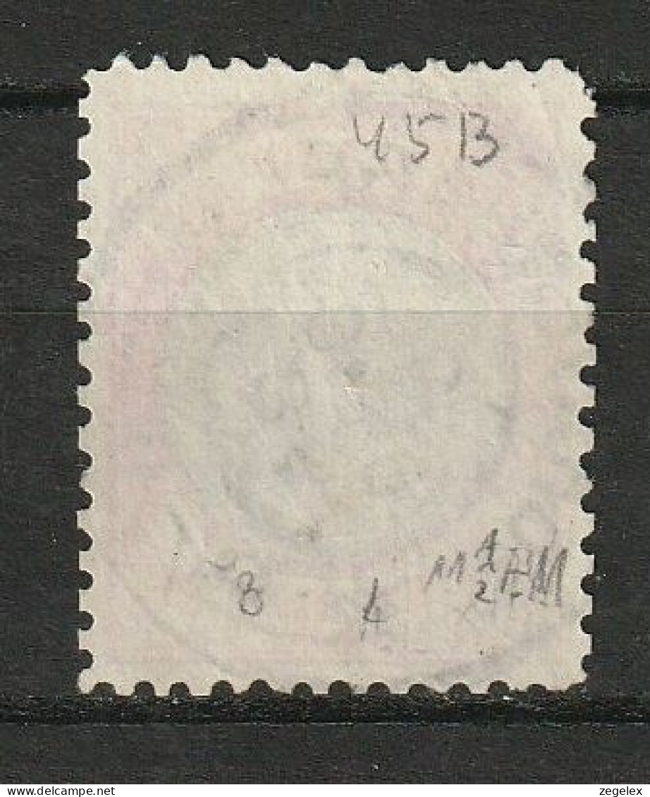 1893-1896 Wilhelmina Hangend Haar 2,50 Gld.  NVPH 47 (cat € 175,-) - Oblitérés