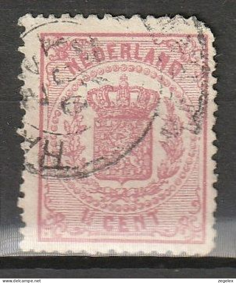 1869 Rijkswapen 1,5 Ct Roze.NVPH 16B (dik Papier, Kleine Gaten, Kamtanding 13,25) Cat € 95,- - Gebruikt