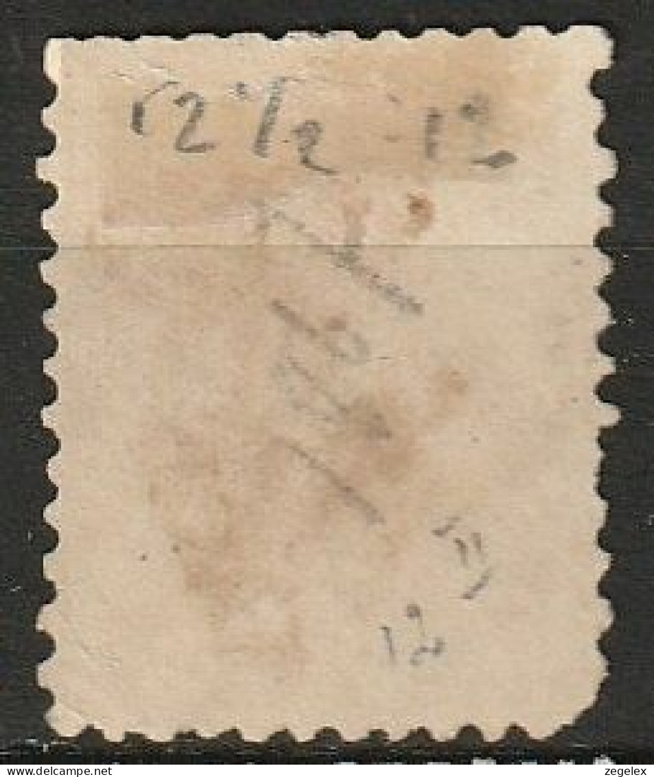 1867 Koning Willem III 50 Ct. Type I Dent. 12,75x11,75  NVPH 12-IA . Cat € 200,- See Two Scans - Usados