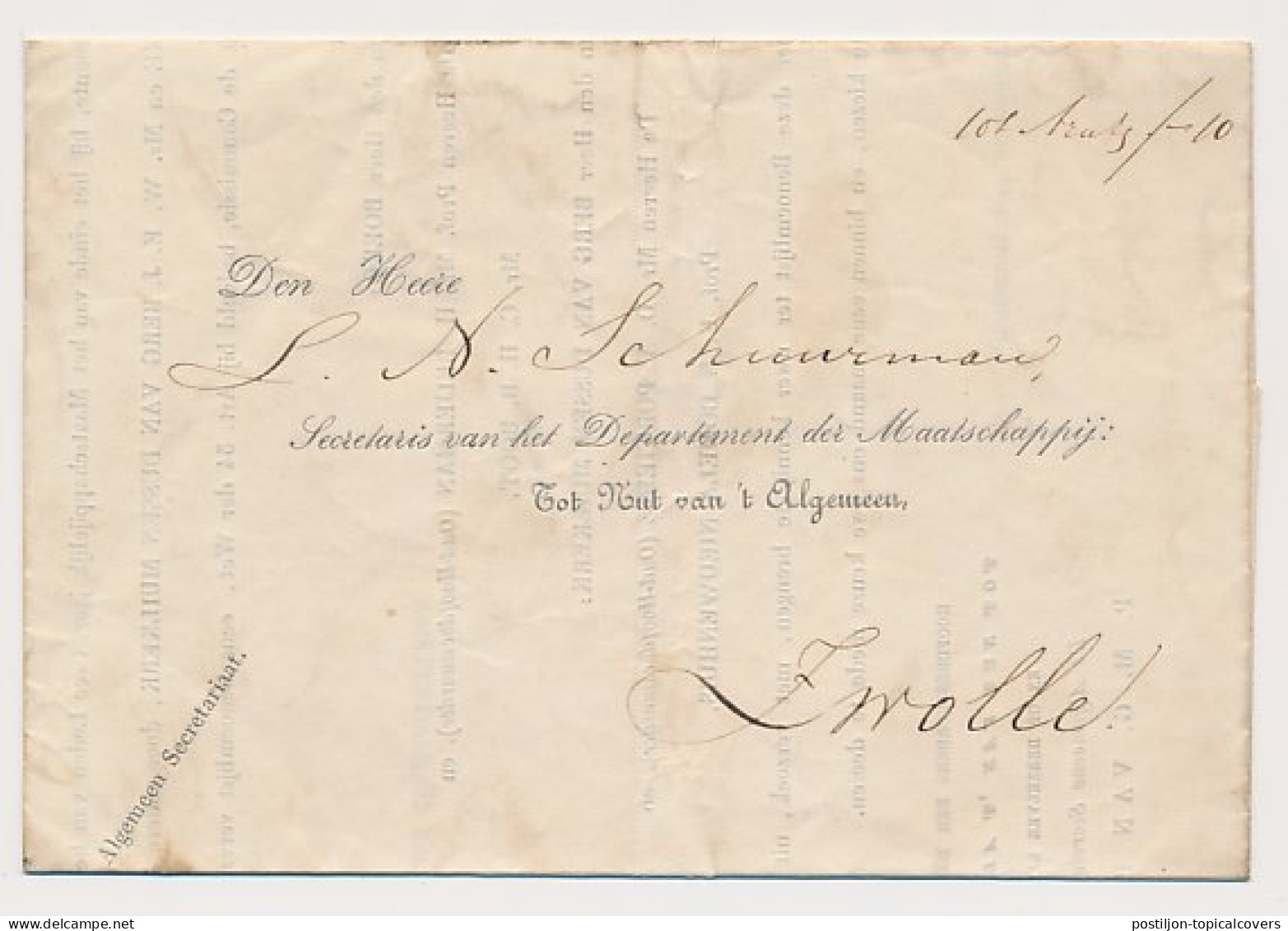 Amsterdam - Zwolle 1850 - Expeditie Maatschappij C.van Der Horst - ...-1852 Prephilately