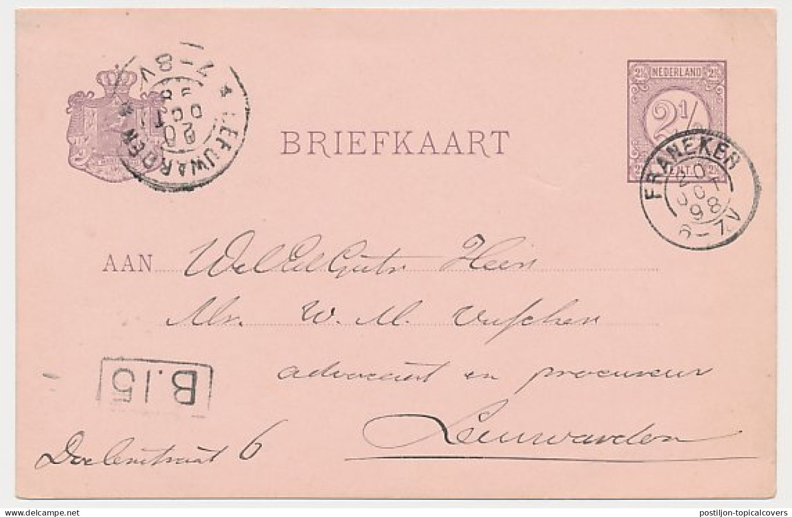 Kleinrondstempel Franeker 1898 - Ohne Zuordnung