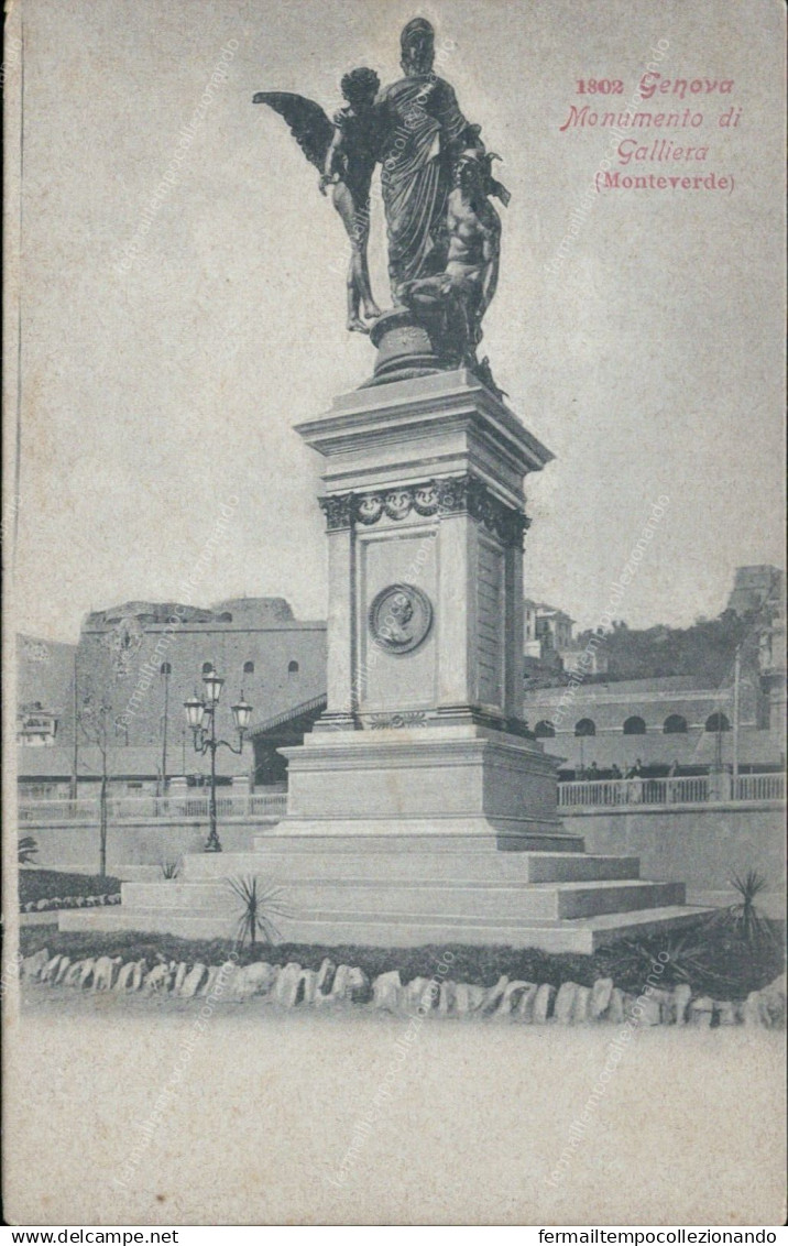 Cs433 Cartolina Genova Citta' Monumento Di Galliera Liguria - Genova