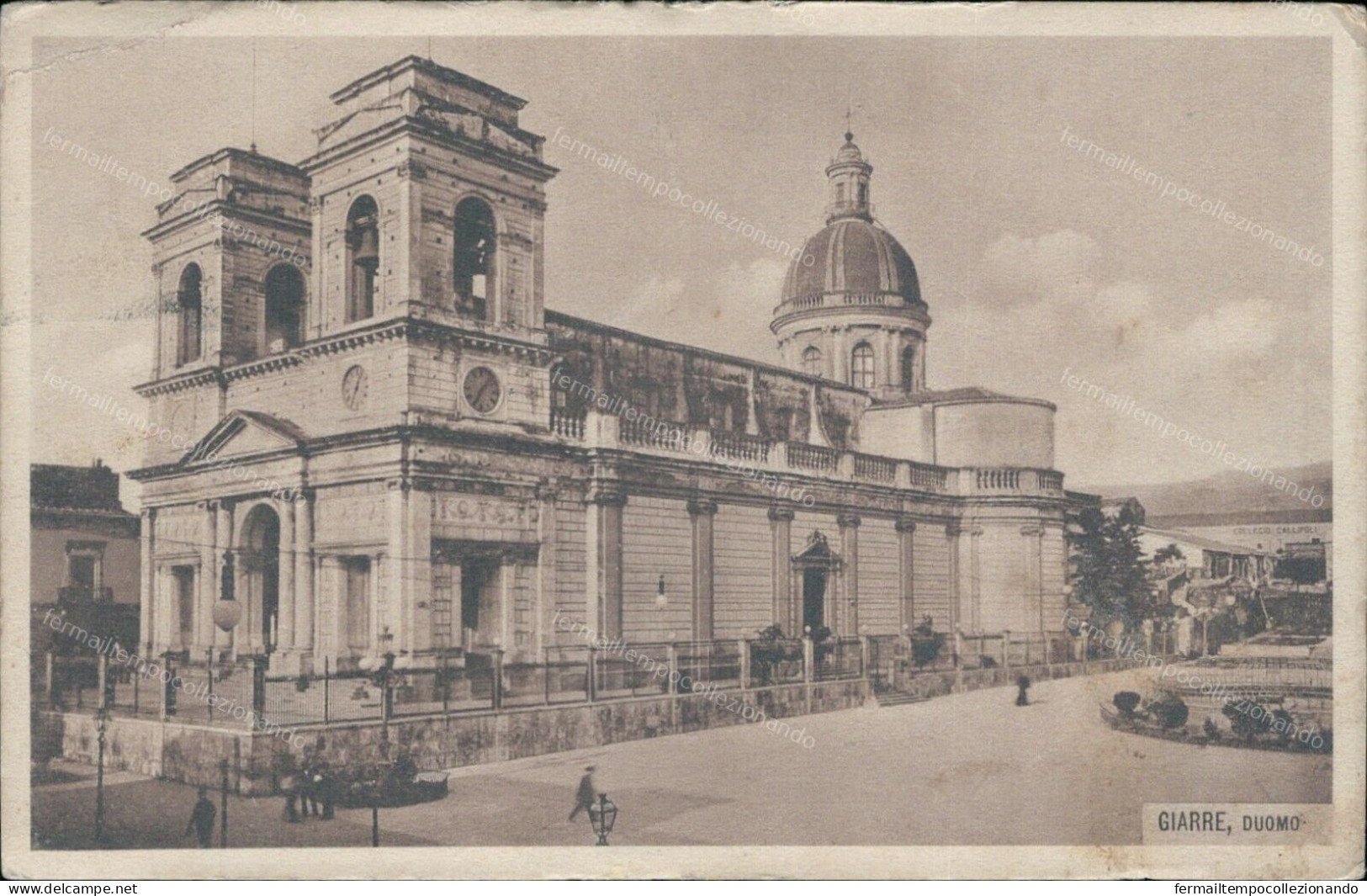 Cs442 Cartolina Giarre Duomo Provincia Di Catania 1910 - Catania